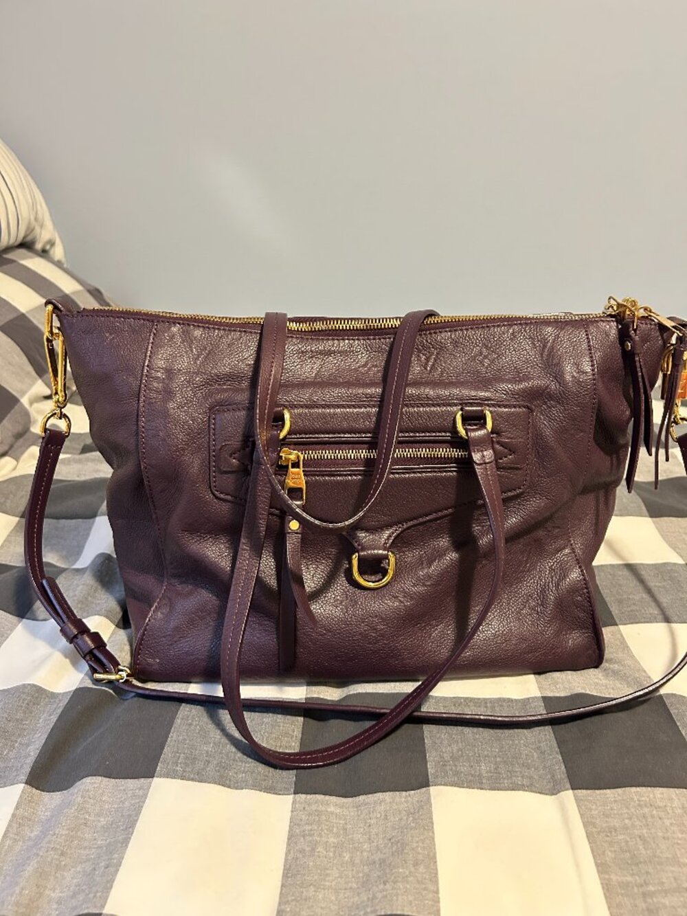 Louis Vuitton Leather Monogram Lumineuse Deep Purple Leather Tote Bag